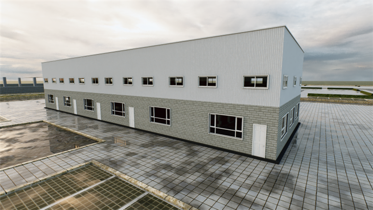 Előregyártott fém irodaház